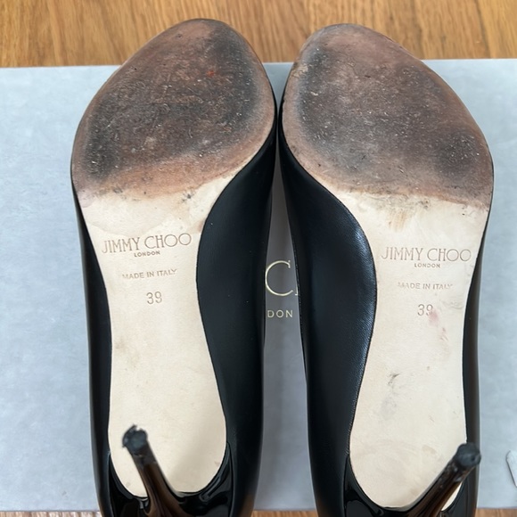 Jimmy Choo Esme 85 Black Leather Round Toe Pump - Picture 9 of 11